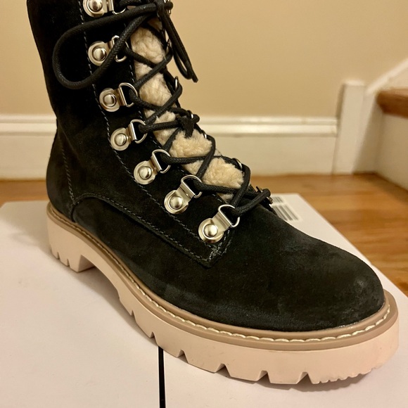 Doce Vita Booties Polik Hiker NWB Black Suede - Picture 6 of 8